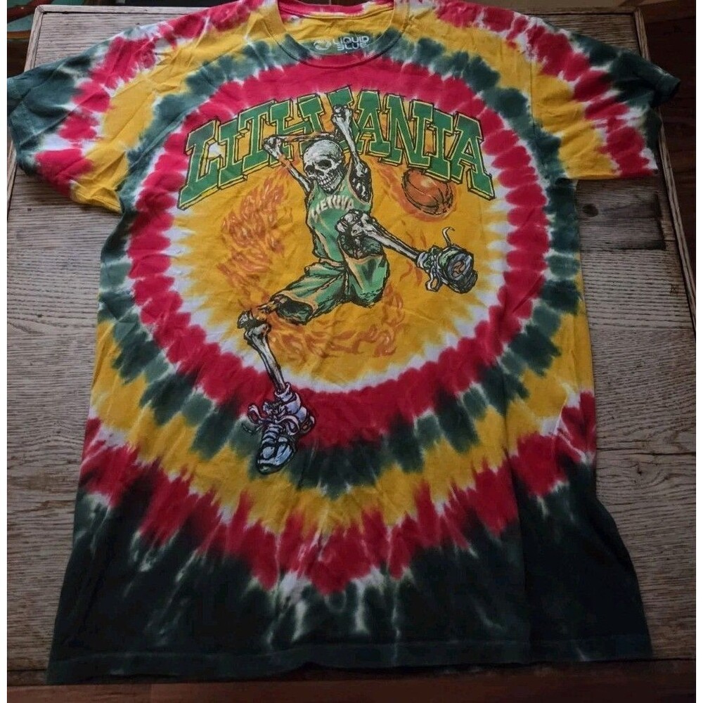 2020 Liquid Blue Grateful Dead Lithuania Basketball Retro T-Shirt - Size Large
